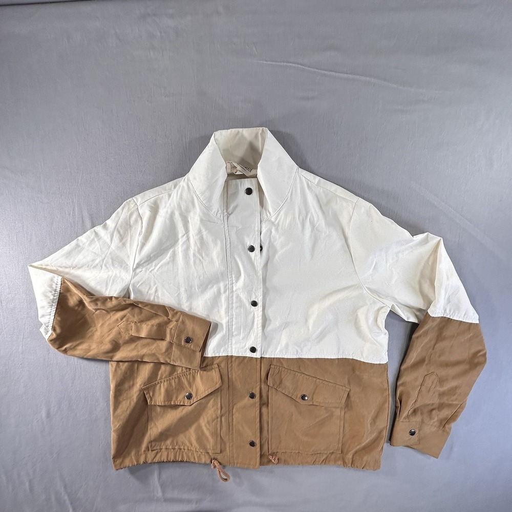 Sweet Wanderer Two‎ Tone Lightweight Tan and Cream Jacket Women's Small